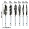 6Pcs Stainless Steel Wire Brush Set Hex Handle Drilling Cleaning Tools for Grinding, Polishing & Rust Removal
