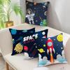Cartoon Astronaut Rocket Spaceship Sofa Home Bedroom Decoration Pillowcase Kids Room Space Theme Cushion Cover