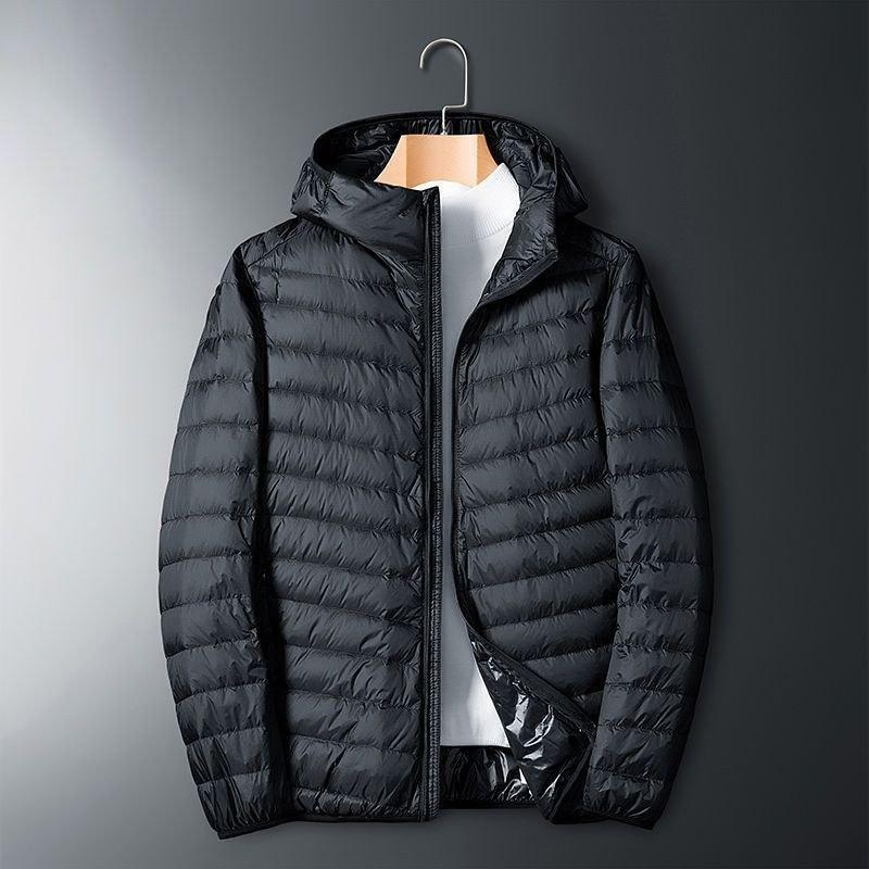 Mens Lightweight Short Cotton-Blend Puffer Jacket Slim Fit Stand Collar Casual Outerwear All