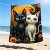 1 шт. Художественное одеяло из фланели для кошек, для улицы, можно стирать в машине, идеальный подарок на день рождения, аксессуар для путешествий, прочный материал