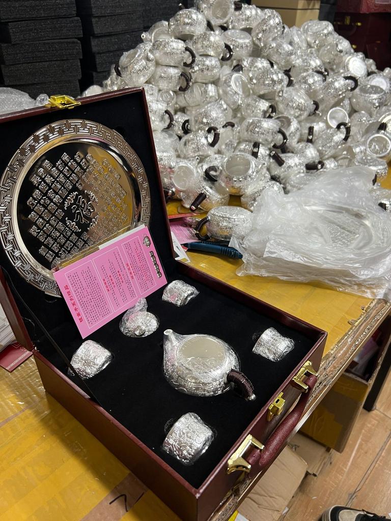 Новый серебряный чайный сервиз, позолоченная серебряная чайная чашка, не выцветающая посеребренная чайная чашка из сплава