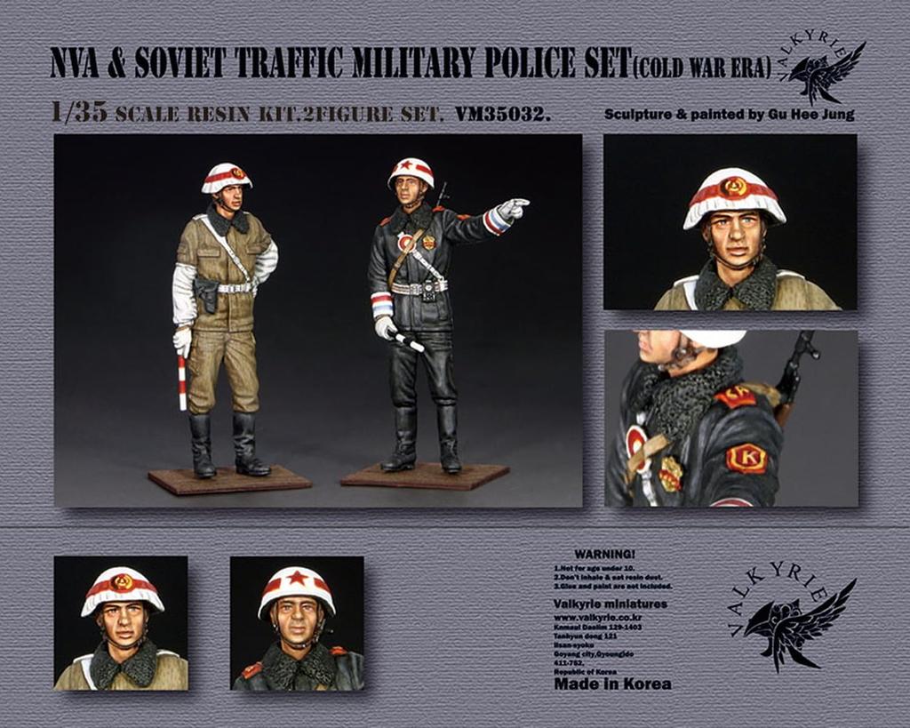 Valkyrie Miniature Current German Cold War Traffic Military Police Set 2 Pieces Resin Kit VM35032 1/35 Russian/Soviet/East