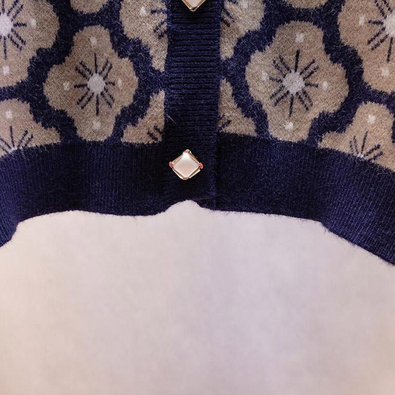 Knit Sweater Tops Women Autumn Casual Outer Cardigan V-Neck Sweater Women Vintage Loose Long Sleeve Jacket