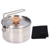 1000ml Camping Pot Stainless Steel Portable Outdoor Tea Coffee Pot with Detachable Handle for Picnic Hiking