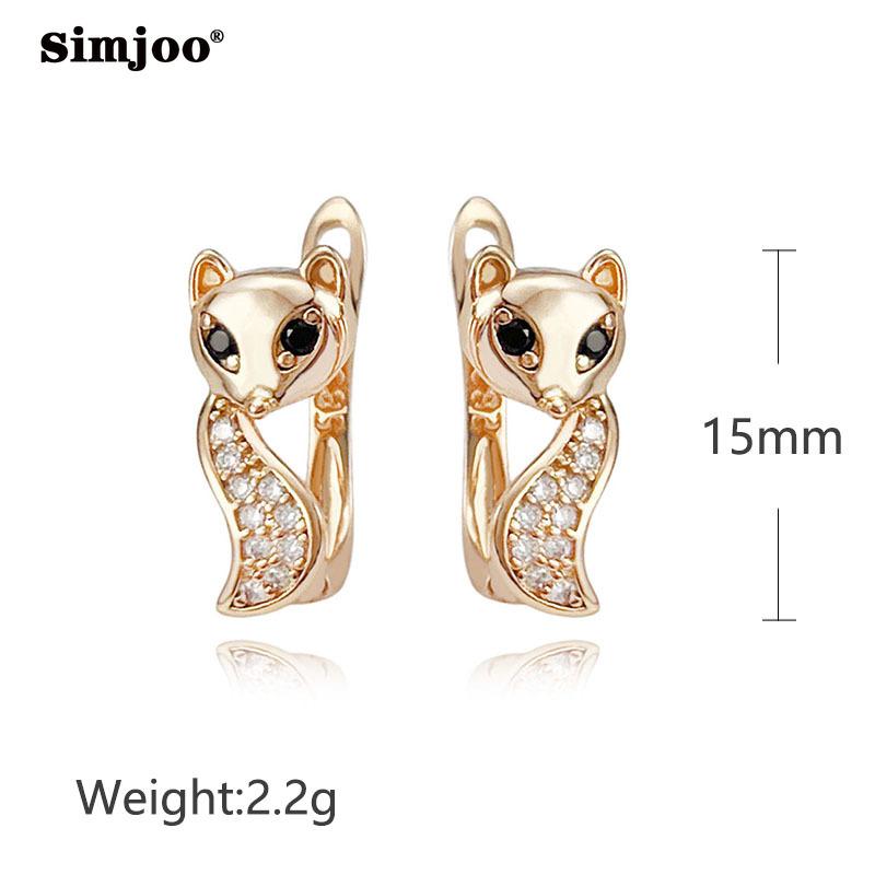SIMJOO модные милые женские пряжки для ушей с кошкой, лисой и цирконием