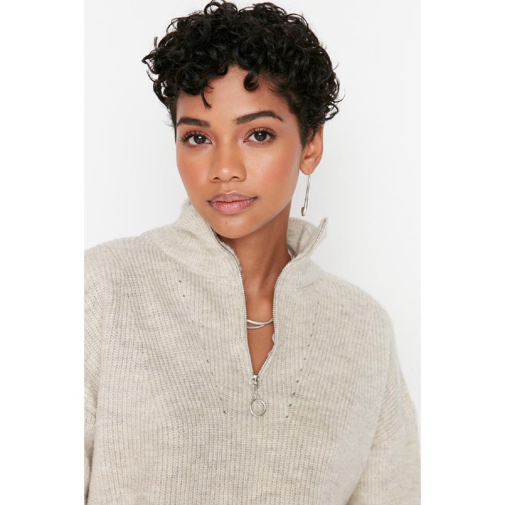 Мягкий текстурированный трикотаж антрацитового цвета на молнии Twoaw20xs0009