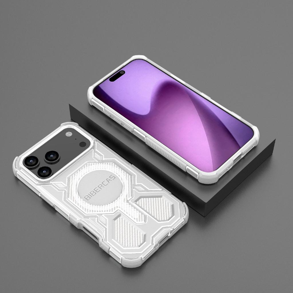 BIBERCAS J-16 Transparent Series For iPhone 17 Pro Max Case Compatible with MagSafe TPU+PC Phone Cover