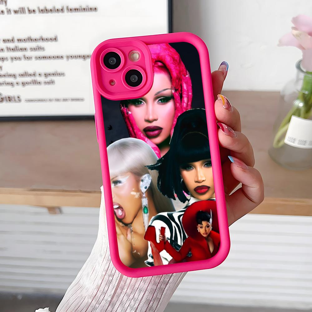 Плотный ТПУ чехол для мобильного телефона Cardi B для iPhone 17 16 15 14 13 12 11 Air Pro Max Plus Цветная крышка