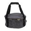 Storage Bag Dustproof Canvas Zipper Cooker Frying Pan Tableware Storage Bag for Camping Dark Gray