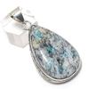 K2 Blue Azurite Gemstone 925 Sterling Silver Jewelry Pendant 2.13"