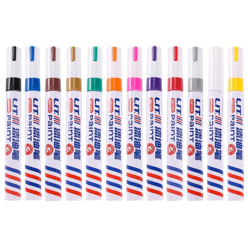 Tire Paint Pen Long Lasting Car Wheel Touch Up Paint Marker Pen Waterproof Oil Based Formula for Tire Restoration