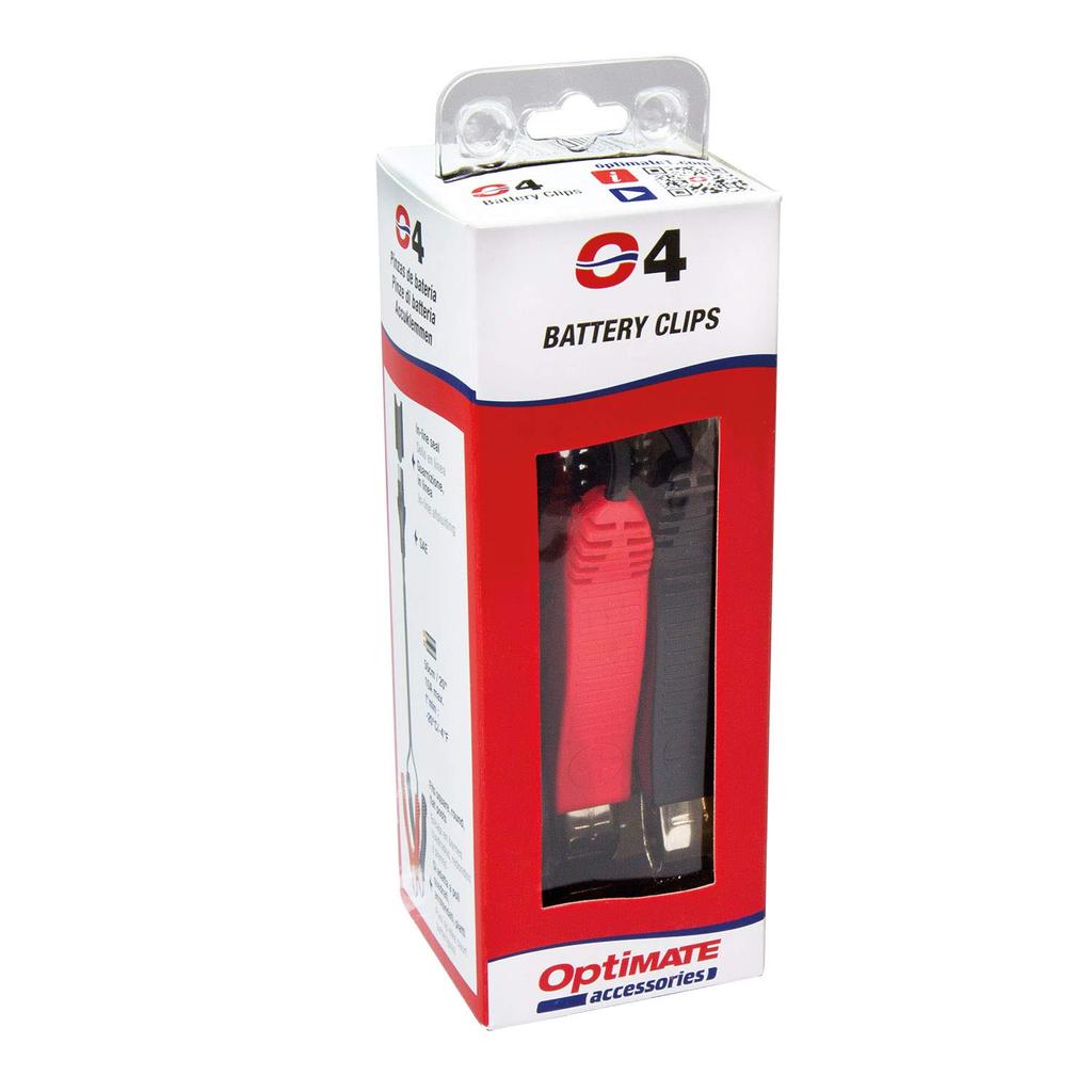 [Официальный Techmate] Кабель с зажимом-крокодилом OptiMATE O-14. Совместимо со всеми моделями OptiMate1,2,3,4,5,6,7. Допустим выходной ток до 10А.