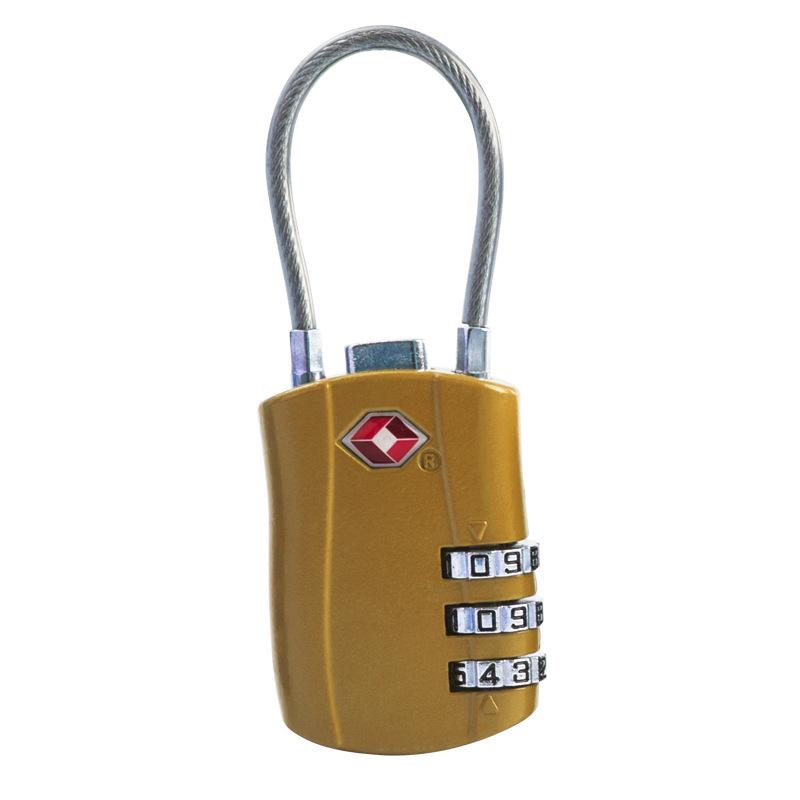 Пользовательский кодовый замок TSA для дорожного чемодана/сумок - Стальной тросовый навесной замок 02ST