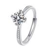Moissanite Open Ring Female Simple and Light Luxury Four Claw Love 1 Karat Artificial Diamond Ring Rings