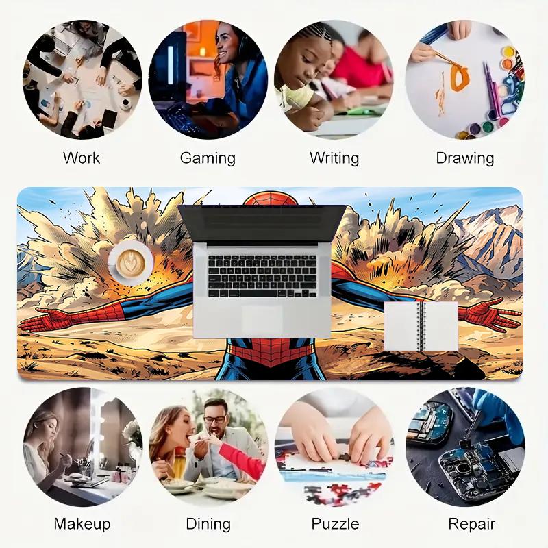 1Pc Spiderman Web Shadows Gaming Mouse Pad Keyboard Desk Mat Non-slip Rubber Lock Edge Waterproof Computer Mousepad for Office Home Decor S1812