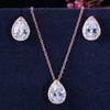 Pendant Earrings Set Chain Aaa Water Drop Zircon Ladies Collarbone Chain