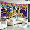 Simpsons Family Wall Tapestry Aesthetic Wall Hanging Printed Fabric Blanket Decorative Tapestries for Bedroom Living Room Home Decor