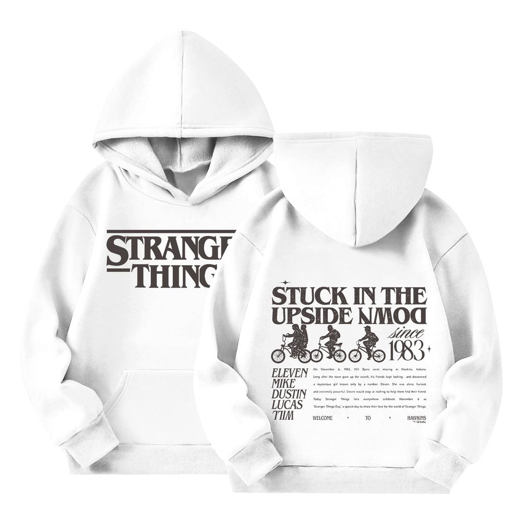 Детский пуловер с длинным рукавом, свободного кроя, с принтом букв, капюшоном на шнурке