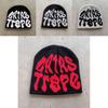 Trendy High Top Knitted Hat With Letter Graphics For Fall Winter Streetwear