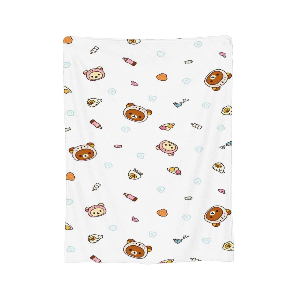 Pink Cute Bear Rilakkuma Blanket Fuzzy Awesome Breathable Throw Blankets for Bed Sofa Winter,
