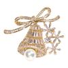 FREE ANGEL Christmas Bell Hat Silk Tissue 3A Zircon 18K Shell Elegant and Brooch, Pin, Button, Pin, Stone, Plated, Bead, Cute, Fashionable, Trendy,