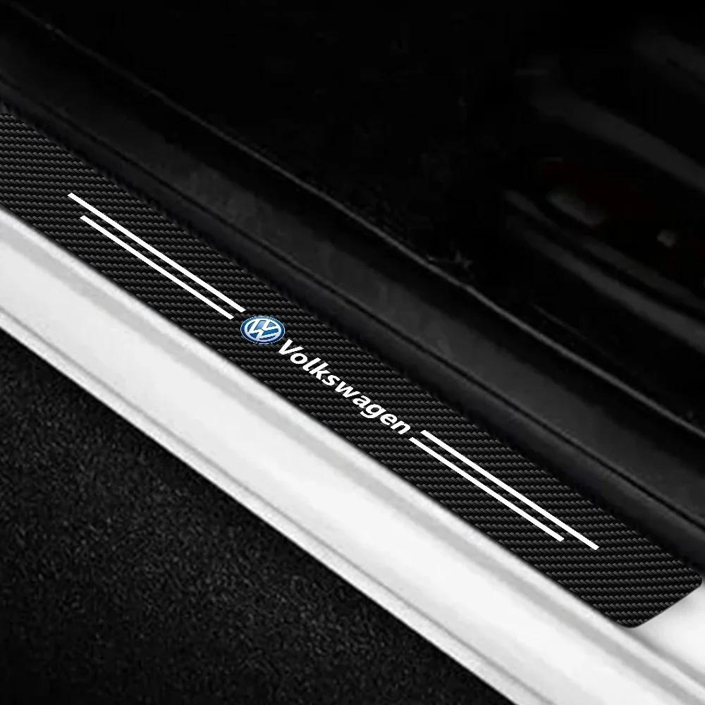 2026 Горячие Для Volkswagen VW 4 шт. Защитные Накладки на Пороги Автомобиля из Углеродного Волокна Наклейки на Пороги Для Volkswagen VW Golf Passat Touareg К