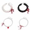 Multilayer Halloween Choker Imitation Crystal Beads Necklace Fashion Blood Drop Necklace  Party