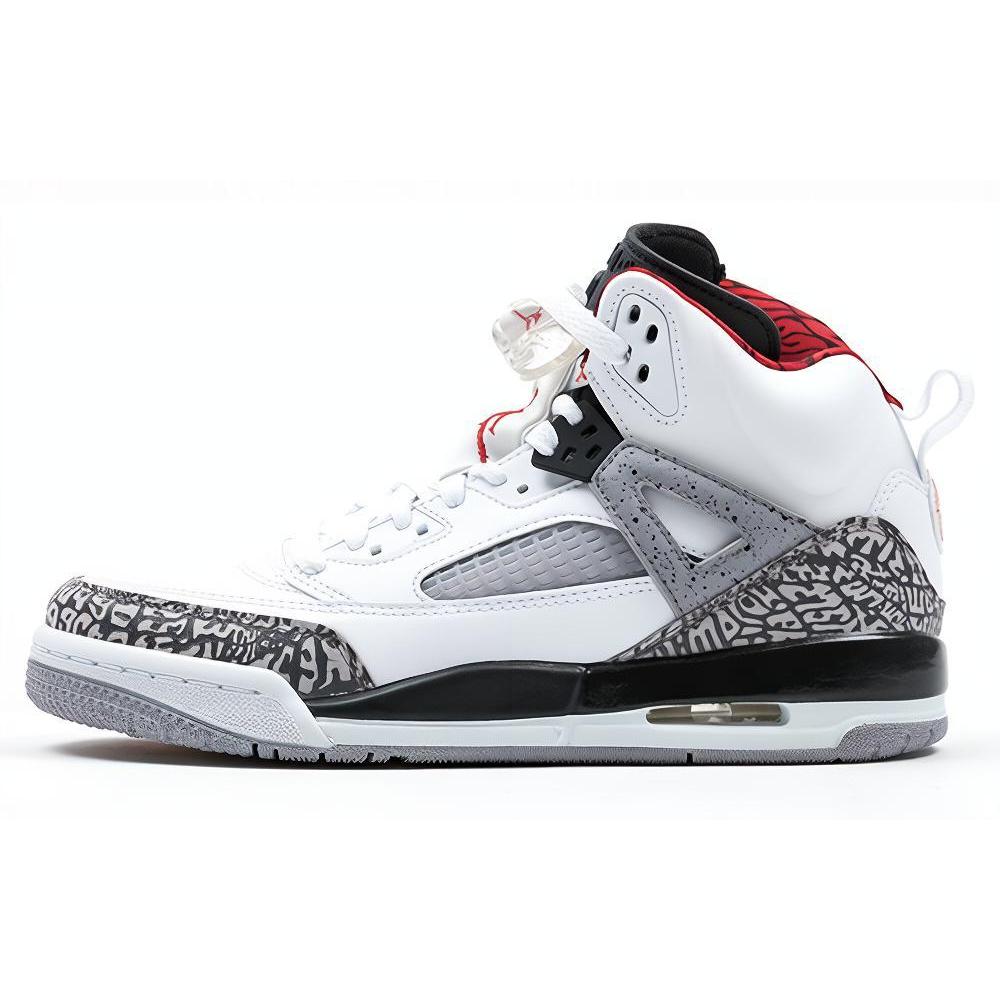 Air Jordan Spizike 'White Cement' (Unisex) White / Varsity Red-Cement Grey-Black Vintage Basketball Shoes 315371 122