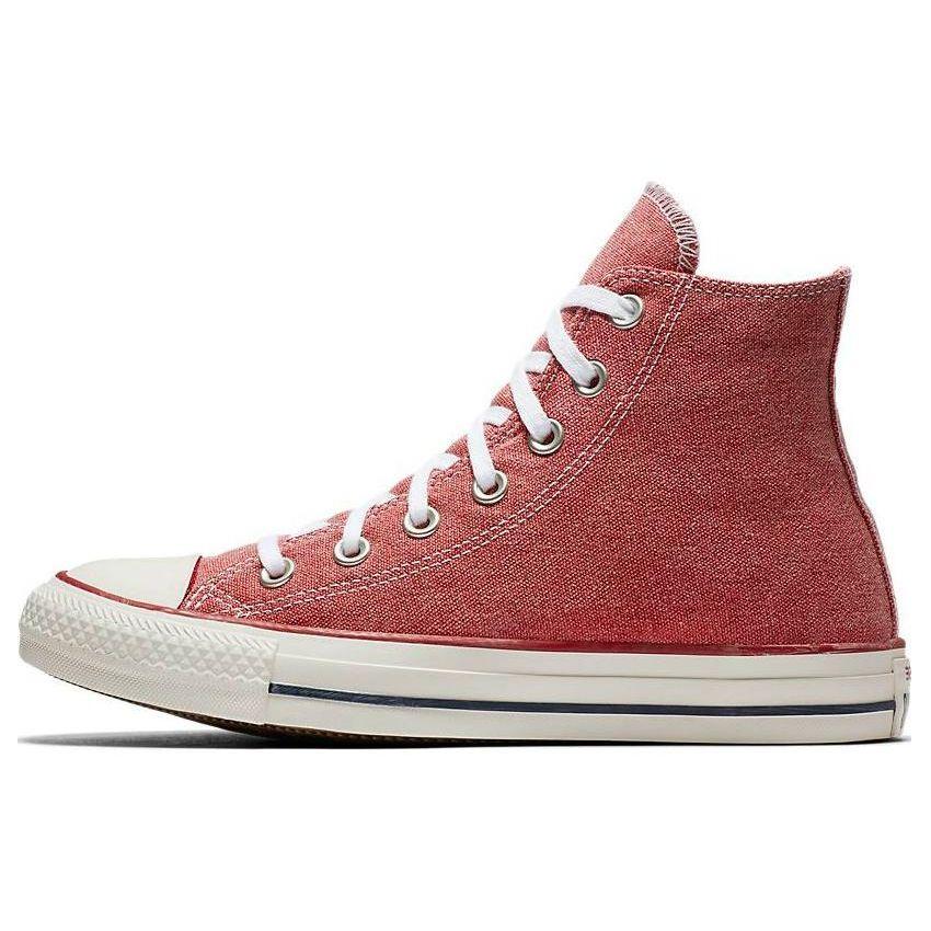 Converse Chuck Taylor All Star Stone Wash Высокие Повседневные Удобные Холщовые Кеды Женские Красные 159538C