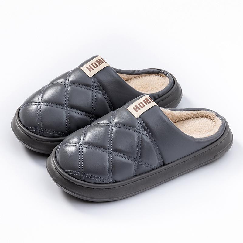 Removable Waterproof Cotton Slippers Autumn and Winter New Indoor Home Warm and Non-slip Couple Outer Wear Cotton Mop