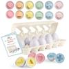 Matching Eggs with Educational Guide or Mini Picture Montessori Educational Egg Shape for Babies 6 1 18 2 and 3 Years White Book, Toy, Puzzle,