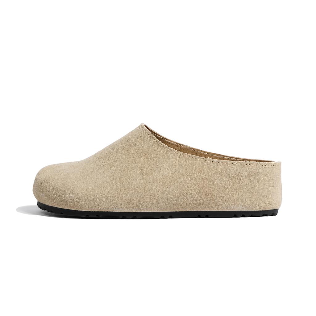 Cowhide Version~ Genuine Leather Birkenstocks, Women's Bag Head, Thick-soled Half-slippers, Lazy People Wear One Pedal, Inner Height-increasing