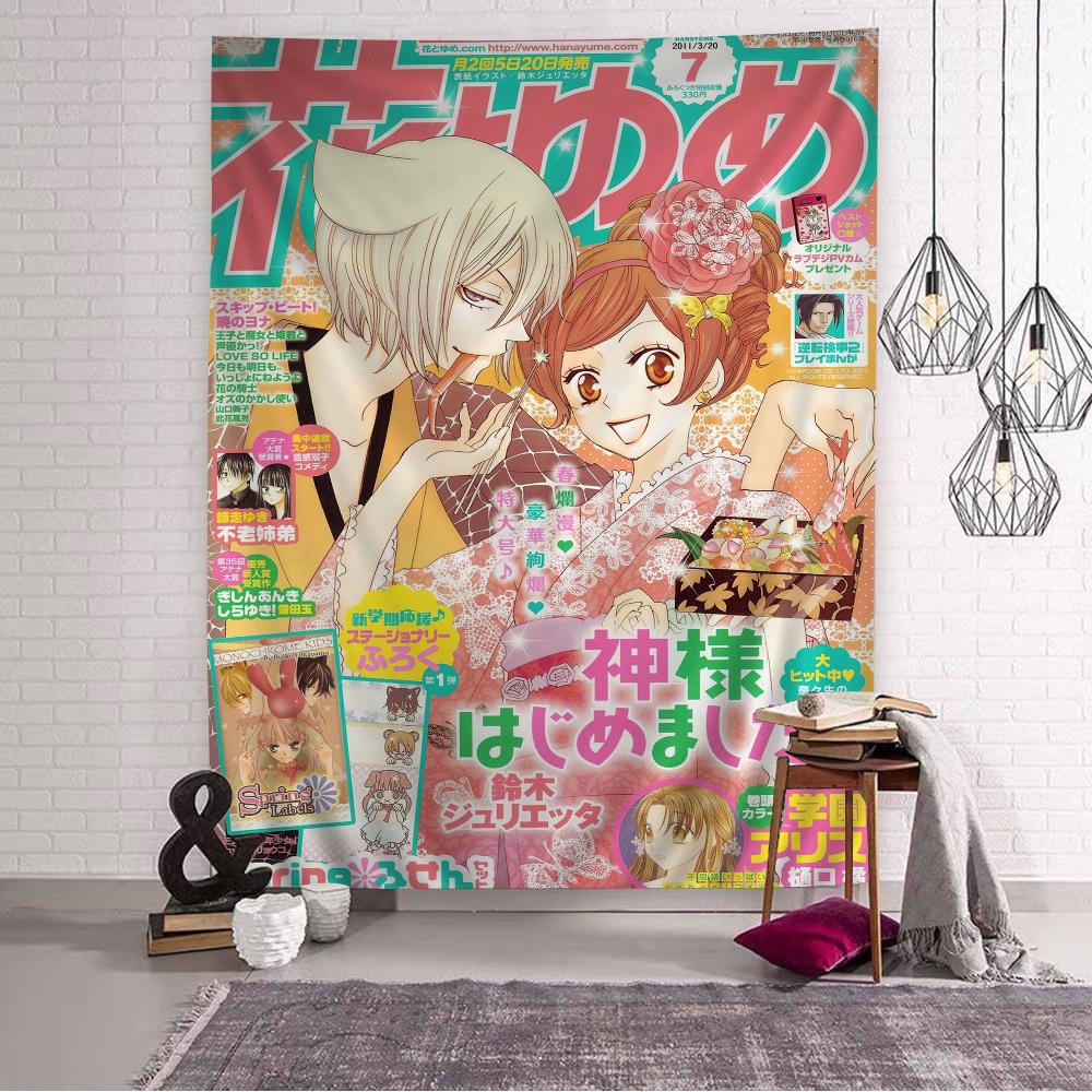Тканое панно Kamisama Kiss Настенный гобелен Подвесные таро Хиппи Настенные ковры Листы для подвешивания на стену в общежитии