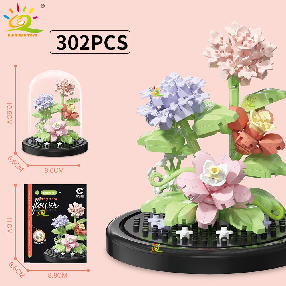 Вечный букет дисплей коробка микро строительные блоки цветок модель DIY домашний стол растение украшение кирпичная игрушка для детей