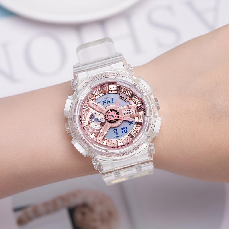 Casio G-SHOCK Contrast Color Street Transparent Jelly Waterproof Shockproof Antimagnetic Movement Quartz Movement Resin Strap Japanese GMA-S110SR-7APR