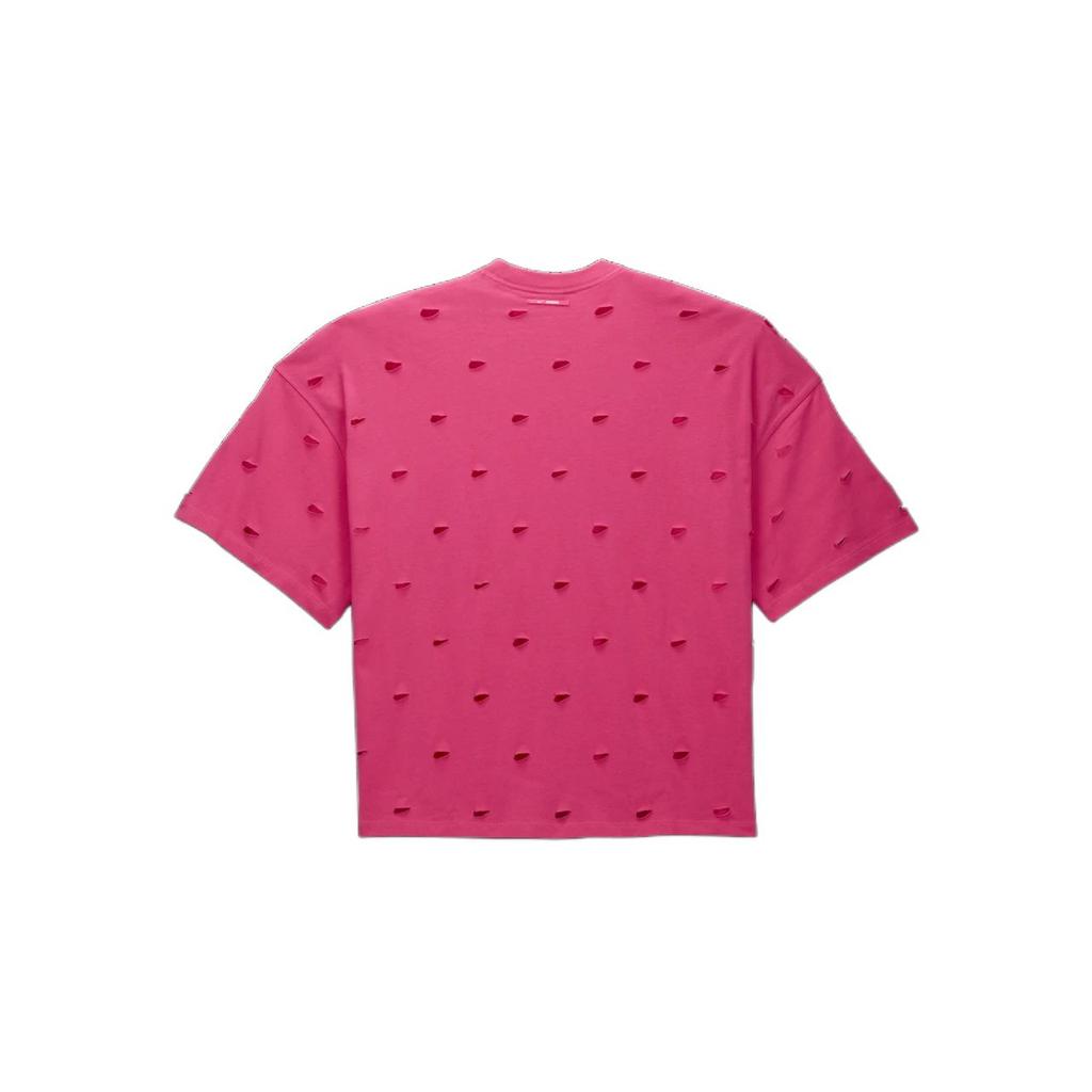 Nike Повседневная футболка с логотипом X Jacquemus и круглым вырезом, с короткими рукавами и заниженными плечами, топы унисекс, арбузно-красный FJ3478-653