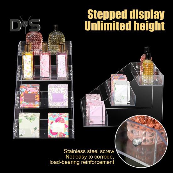 Прозрачная акриловая стойка для демонстрации, многослойная, прочная, несущая, простая в сборке, органайзер для духов, универсальная стойка для демонстрации, полка