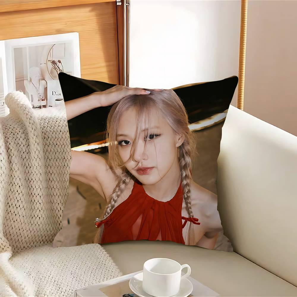 Наволочка Blackpink MemberS R-Rosé, съемная, моющаяся, чехол для подушки – Мягкий лен для любого сезона