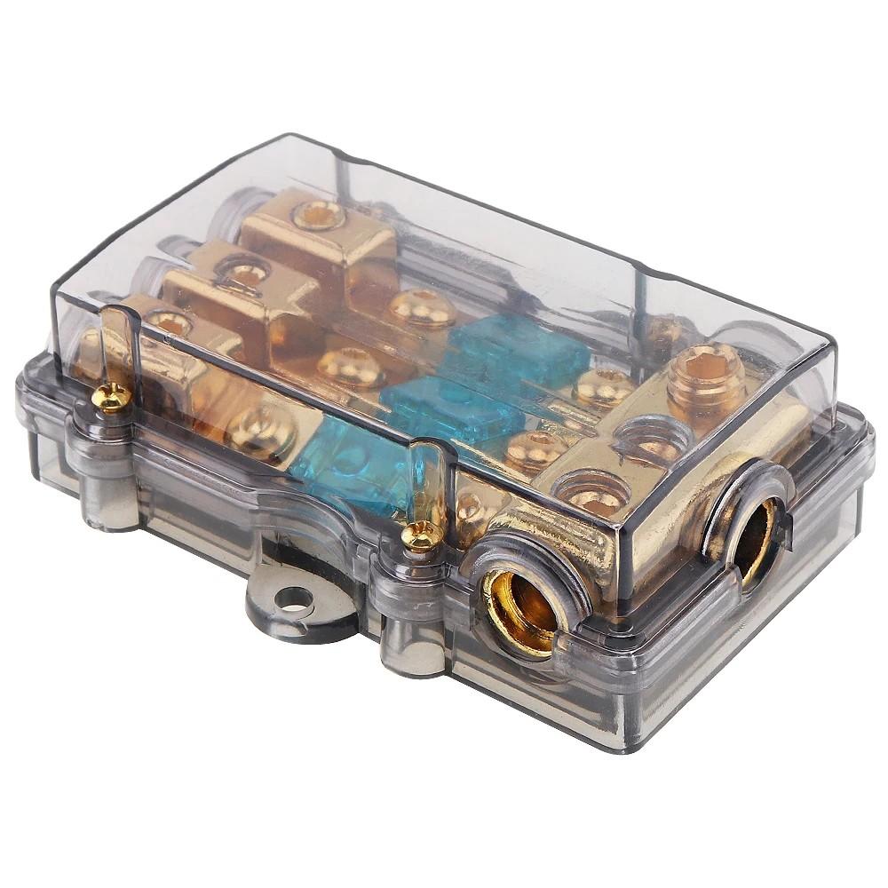 Универсальный 60A 1 в 3-х направлениях медный автомобильный стерео аудио предохранитель производительность держатель для автомобиля лодки и других транспортных средств аудио