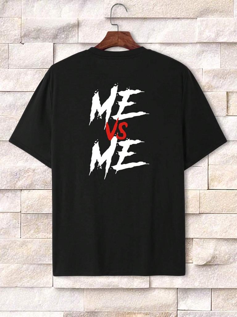 Я Против Меня Мужская Хлопковая Футболка Роскошный Бренд Мода Большой Размер Топ Повседневная С Коротким Рукавом Уличная Одежда Классический Принт Новинка Футболка S-4XL