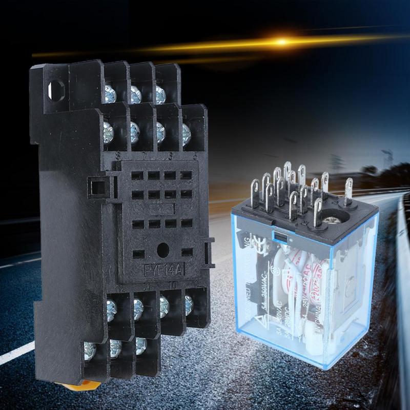 MY4NJ 14Pins Четыре нормально открытых Четыре нормально закрытых реле мощности с небольшой катушкой и основанием