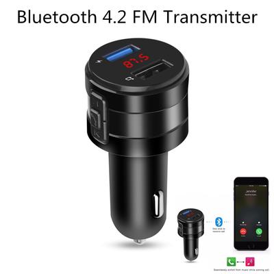 Handsfree Bluetooth 4.2 FM-передатчик Модулятор Автомобильное зарядное устройство 3.1A Dual USB-адаптер Автомобильный MP3-плеер Беспроводной аудиоприемник Черный