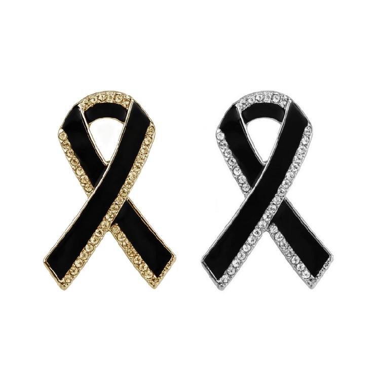 Изысканная брошь в форме ленты Классический черный значок на лацкан для деловой одежды и особых случаев