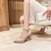 Fashion Spring Autumn Casual Sexy Solid Color Banquet Buckle High Heels Fashion Pointed Elegant Comfort Stilettos Women's Shoes