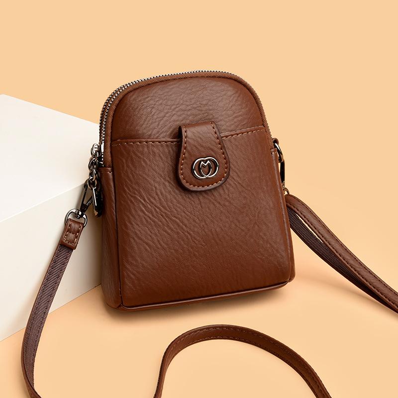 New Fashion Multi Layer Mobile Phone Bag Summer Women's Single-shoulder Crossbody Bag Urban Simple Middle-aged Mother Bag
