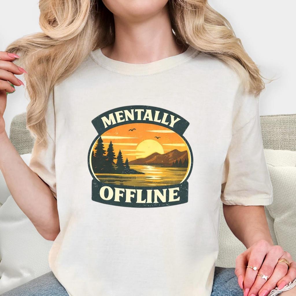 Mentally Offline Shirt and kids tshirt Comfort Colors Unisex Graphic Tee for Relaxing & Gift