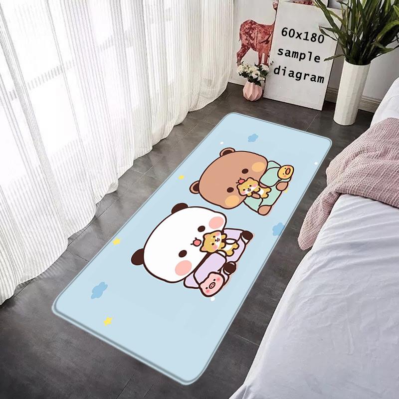 Door Mats Interior Foot Rug Welcome Floor Mat for Entryway Cute BuBu DuDu Bear Hallway Carpet Kitchen Rugs Fluffy Home Decor