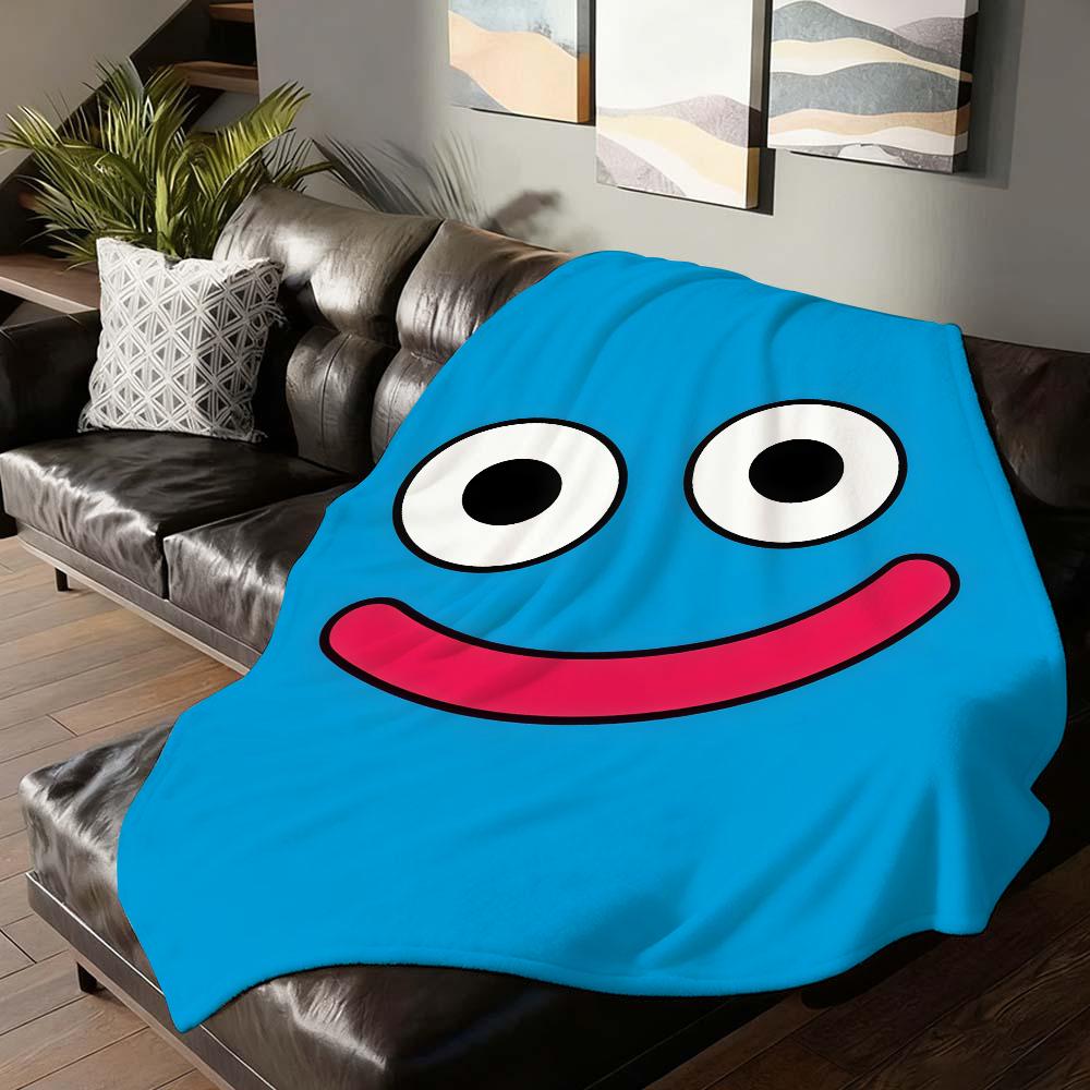 Cute game S Slime D Dragon Q Quest Blanket For Sofa Office Bed Plane Travel Sleep Read Relax Camping Soft And Warm