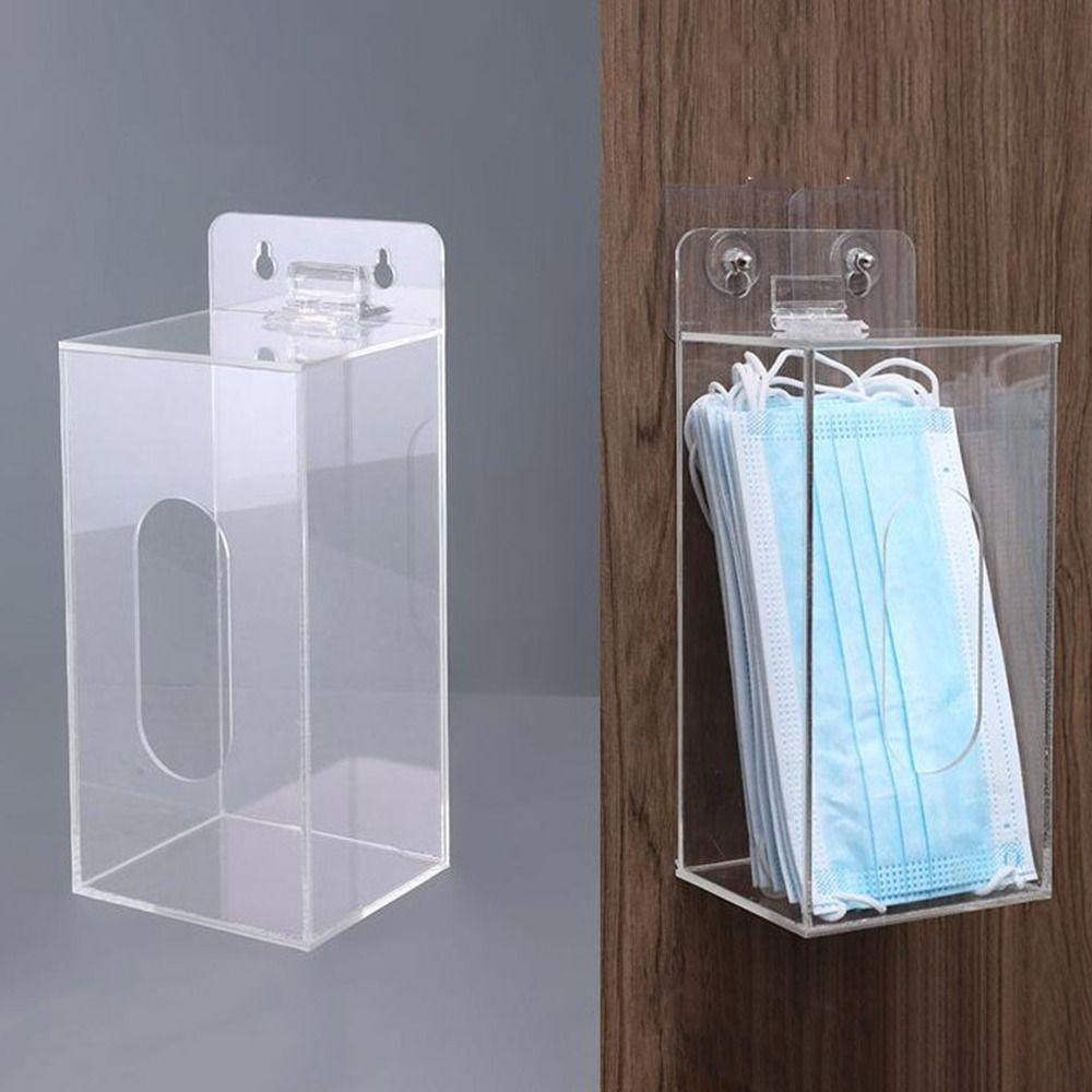 1/2/3 Grids Acrylic Glove Holder Transparent Wall Mounted Glove Storage Box Dustproof with Lid Gloves Dispenser Box Laboratory