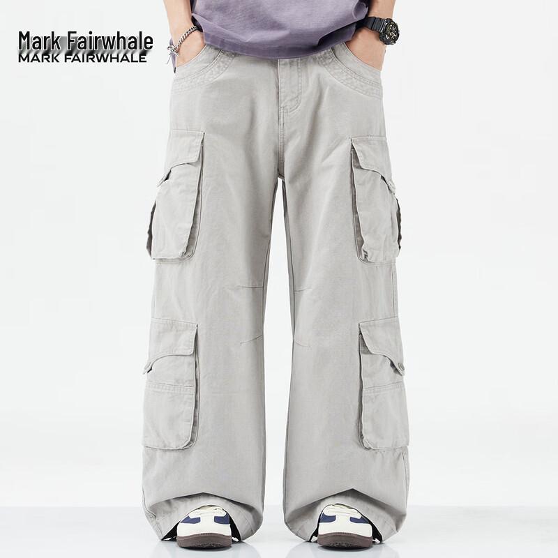 Mark Fairwhale Men's Multi-Pocket Loose Fit Cotton Cargo Pants